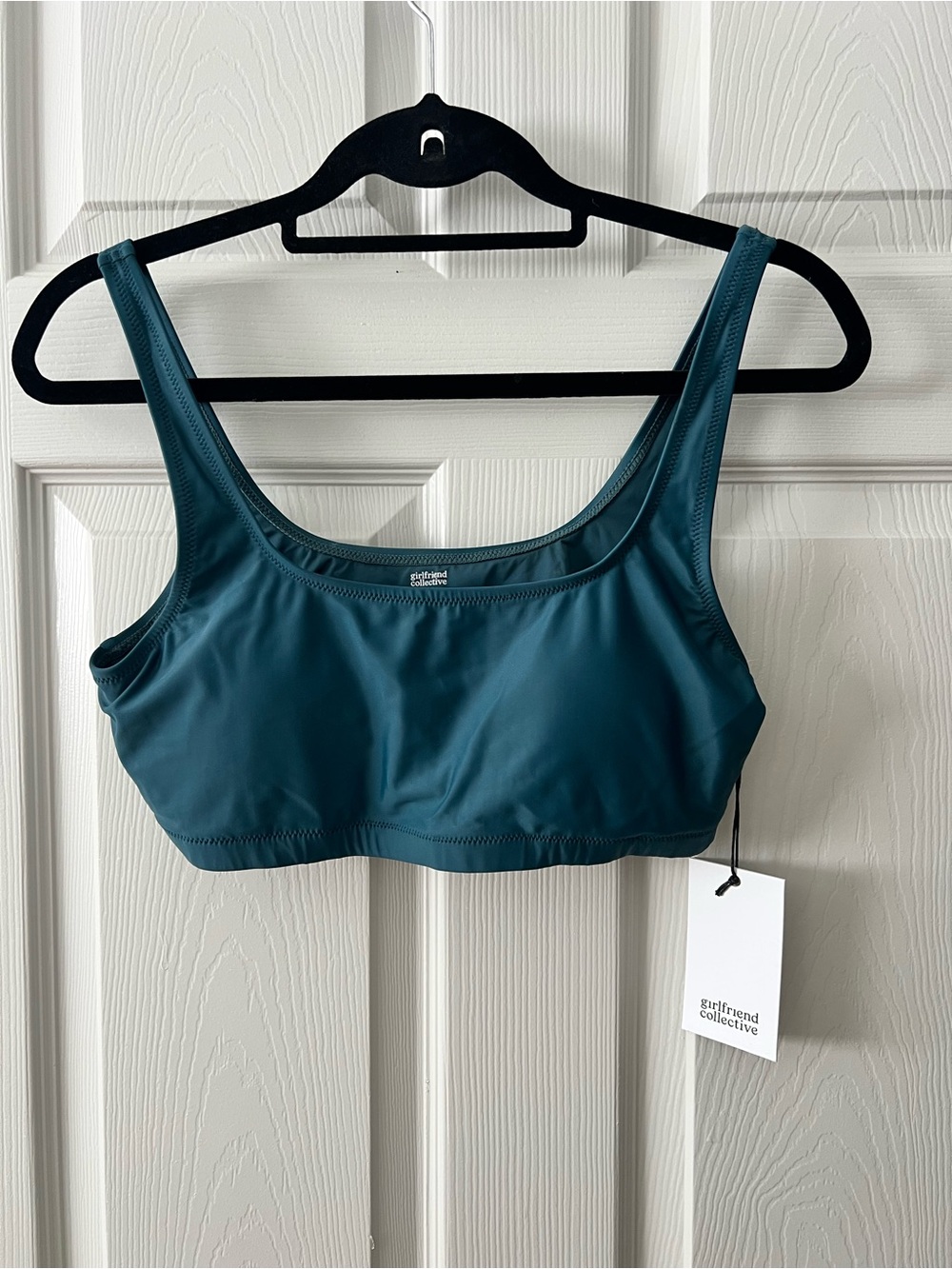 girlfriend collective Teal Scoop-Front Swimsuit